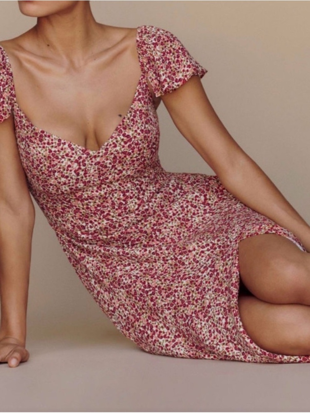 Reformation Baxley Midi Dress La Vie En Rose Size 8